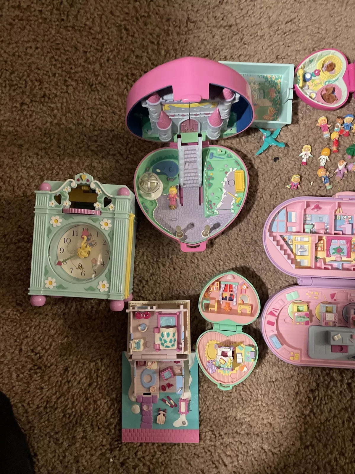 POLLY POCKET Huge Vintage Lot – Dolls, Compacts, Accessories & Bluebird Figures Sets