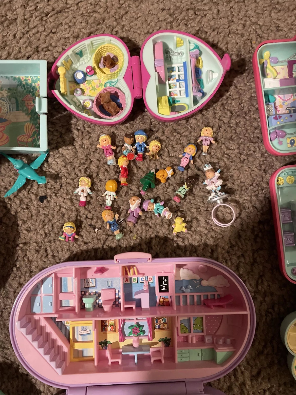 POLLY POCKET Huge Vintage Lot – Dolls, Compacts, Accessories & Bluebird Figures Sets