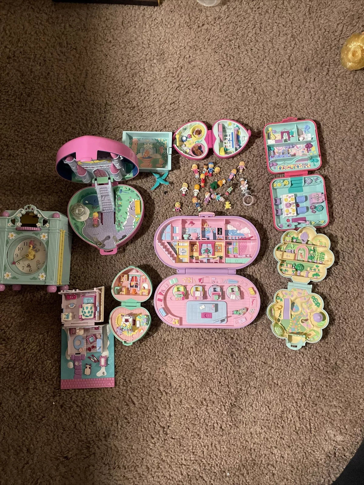 POLLY POCKET Huge Vintage Lot – Dolls, Compacts, Accessories & Bluebird Figures Sets