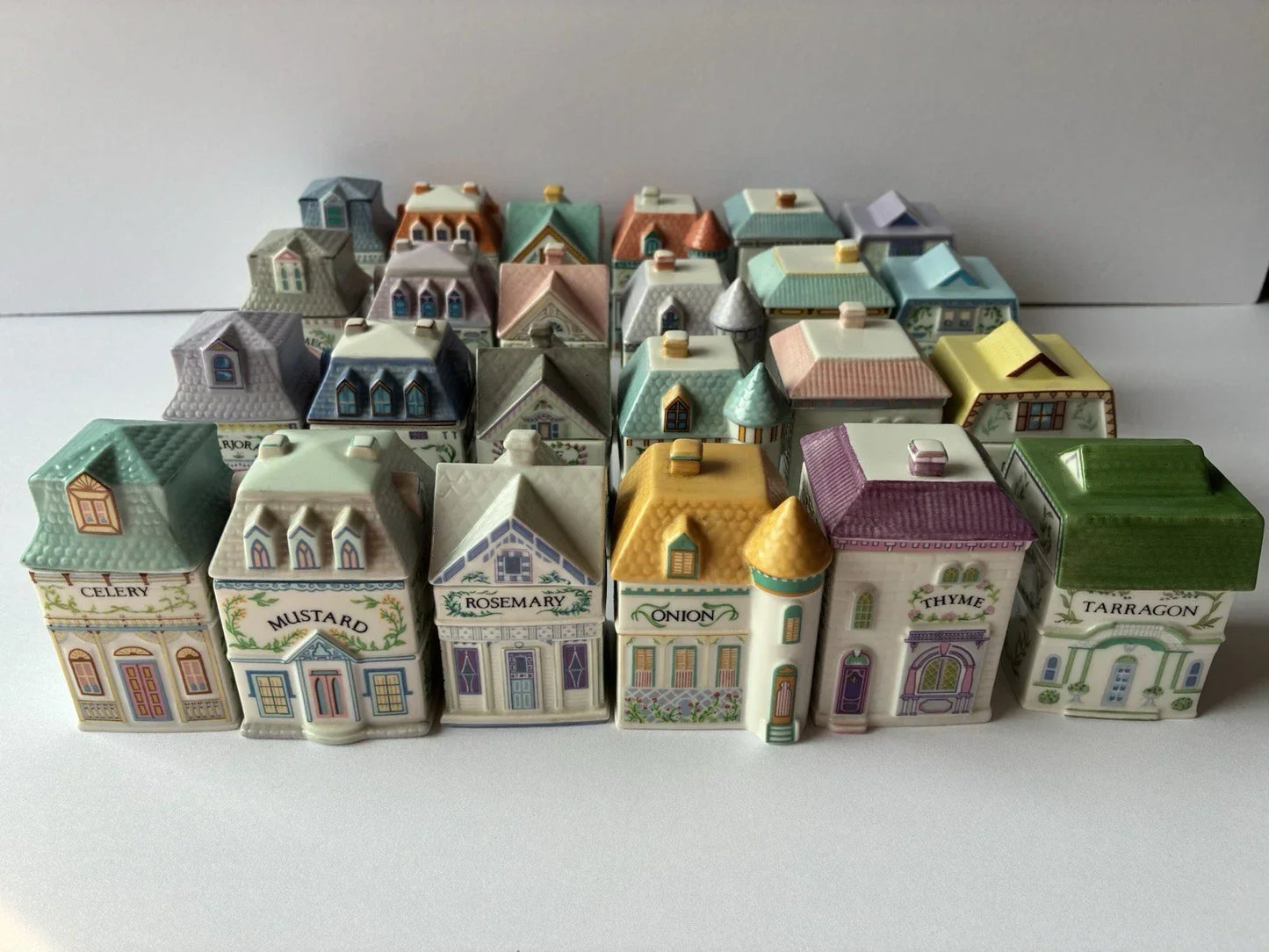 Vintage 1989 Lenox Spice Village – Complete Set of 24 Houses No Rack New