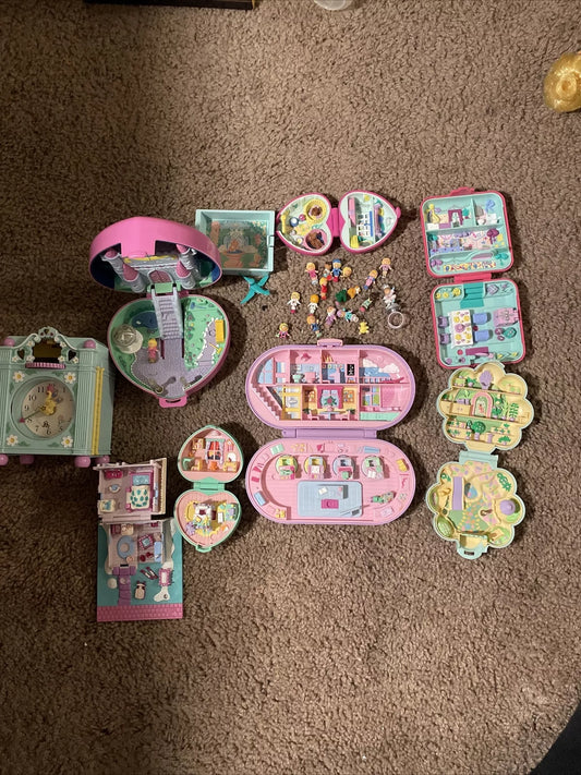 POLLY POCKET Huge Vintage Lot – Dolls, Compacts, Accessories & Bluebird Figures Sets